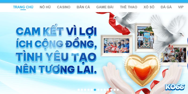 Giao diện trang web KO66 đẹp mắt, tối giản